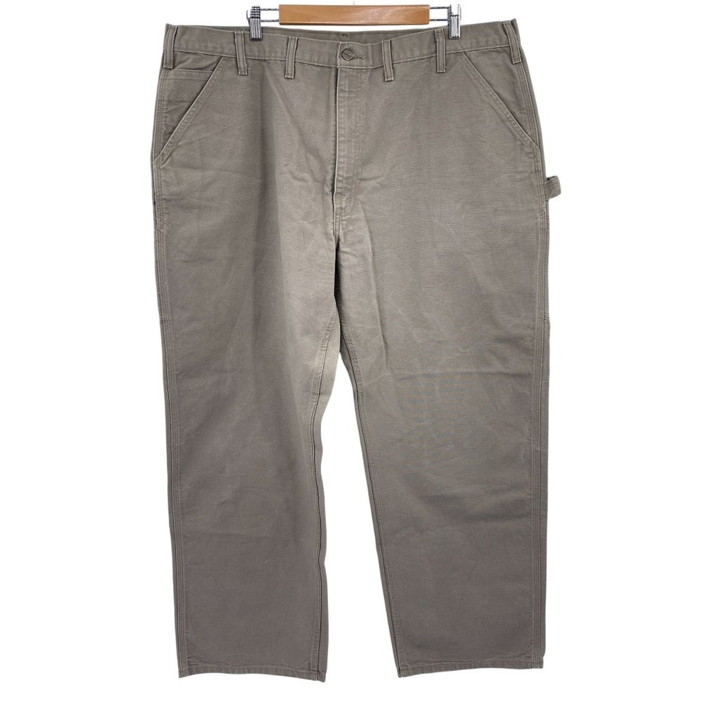 Carhartt tan cargo pants size 44x32 cotton pockets work pants
